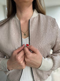 Paillettenjacke beige